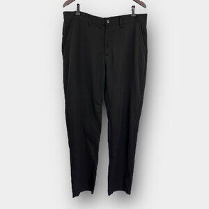 Fox Men’s Straight Leg Pants 36 Black Flat Front Zip Fly 4 Pocket Welt Back